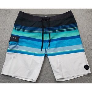RIP CURL Board Shorts Mens 36 Multi Striped‎ Swimwear Drawstring Side Pockets